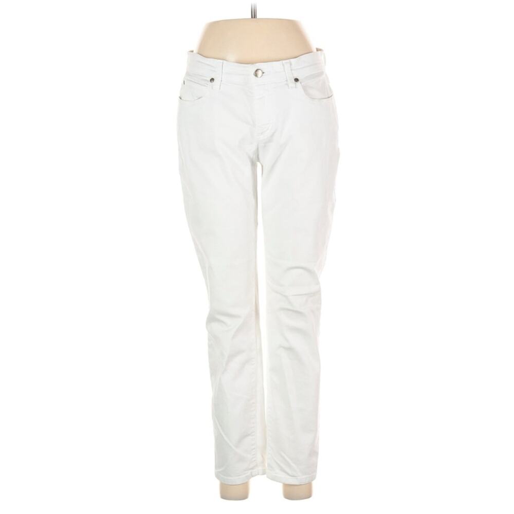 Eileen Fisher White Jeans‎ Size 6 Straight Leg Organic Cotton Denim USA Made